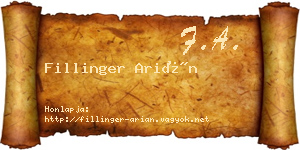 Fillinger Arián névjegykártya